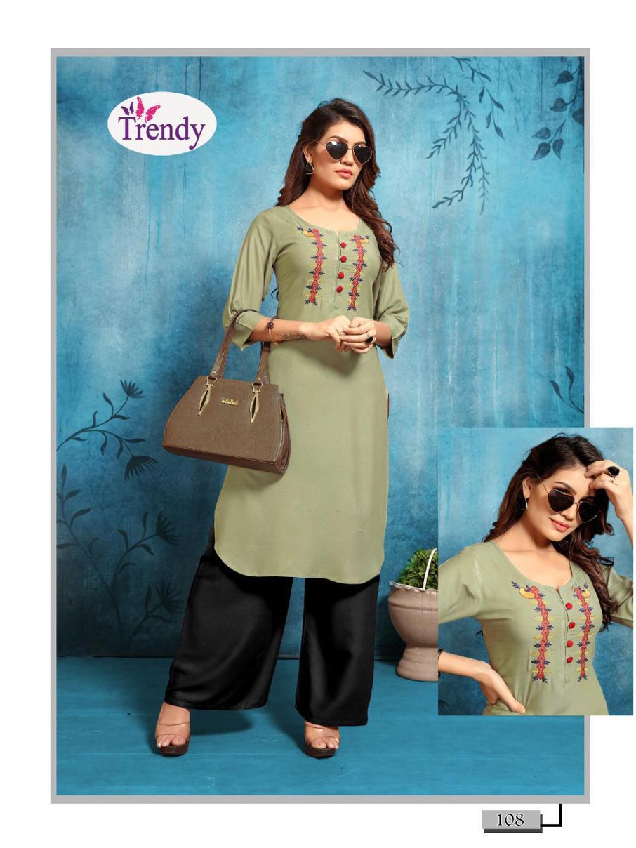Queen Vol-1 Trendy Design Rayon Palazzo Slit Kurti Queen Vol-1 Trendy Design Rayon Palazzo Slit Kurti
